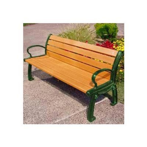 Jayhawk Plastics Frog Furnishings Heritage 6' Recycled Plastic Bench, Cedar Bench/Green Frame PB 6CEDGFHER